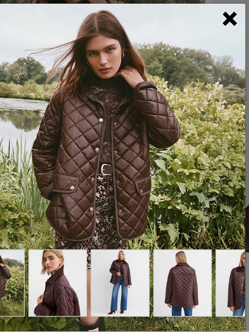 LOFT Quilted Chocolate Brown Snap-Front Puffer Jacket nwt size small